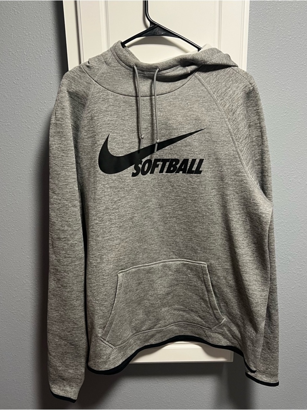 Nike White and Gray Dri-FIT Softball Pullover